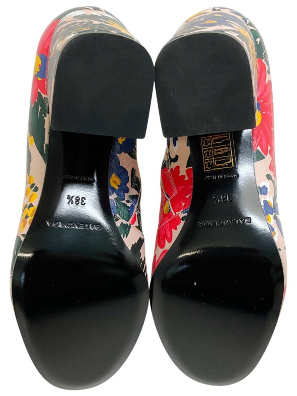 Balenciaga Multi Floral Print Leather Booties - Picture 9 of 12